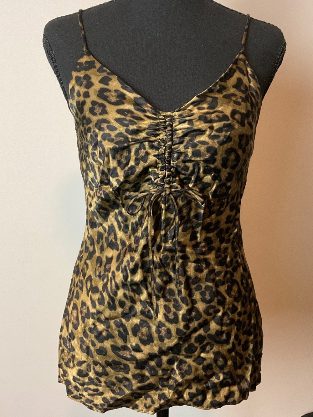 Zara Multicolor Animal Leopard Print Ruched top.